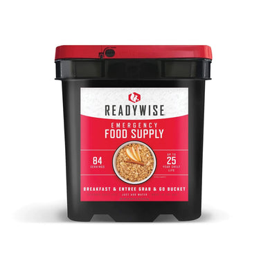 CHEAP BASTARD DEAL - READY WISE 84 Serving Breakfast & Entree Grab & Go Bucket